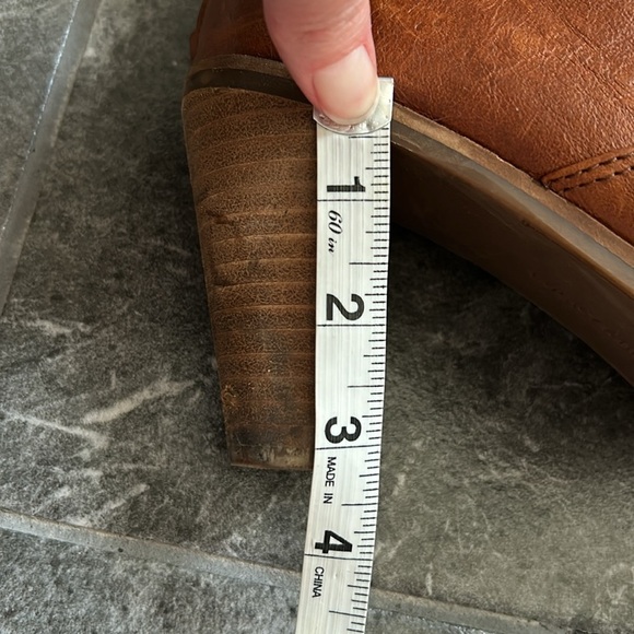 Lucky Brand Nycott Leather Bootie Stacked Heel Size 10M(42) Brown Fall Boho - Picture 15 of 16